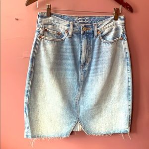 Denim pencil jean skirt